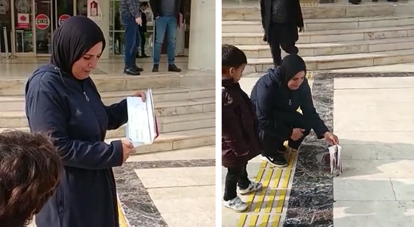 Urfa'da boşanan kadın çocuklarının önünde evlilik cüzdanını yaktı