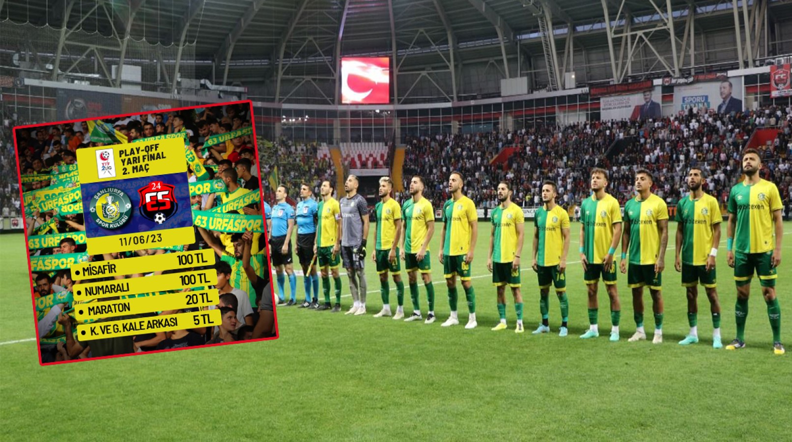 Şanlıurfaspor'un rövanş maçının bilet fiyatları açıklandı