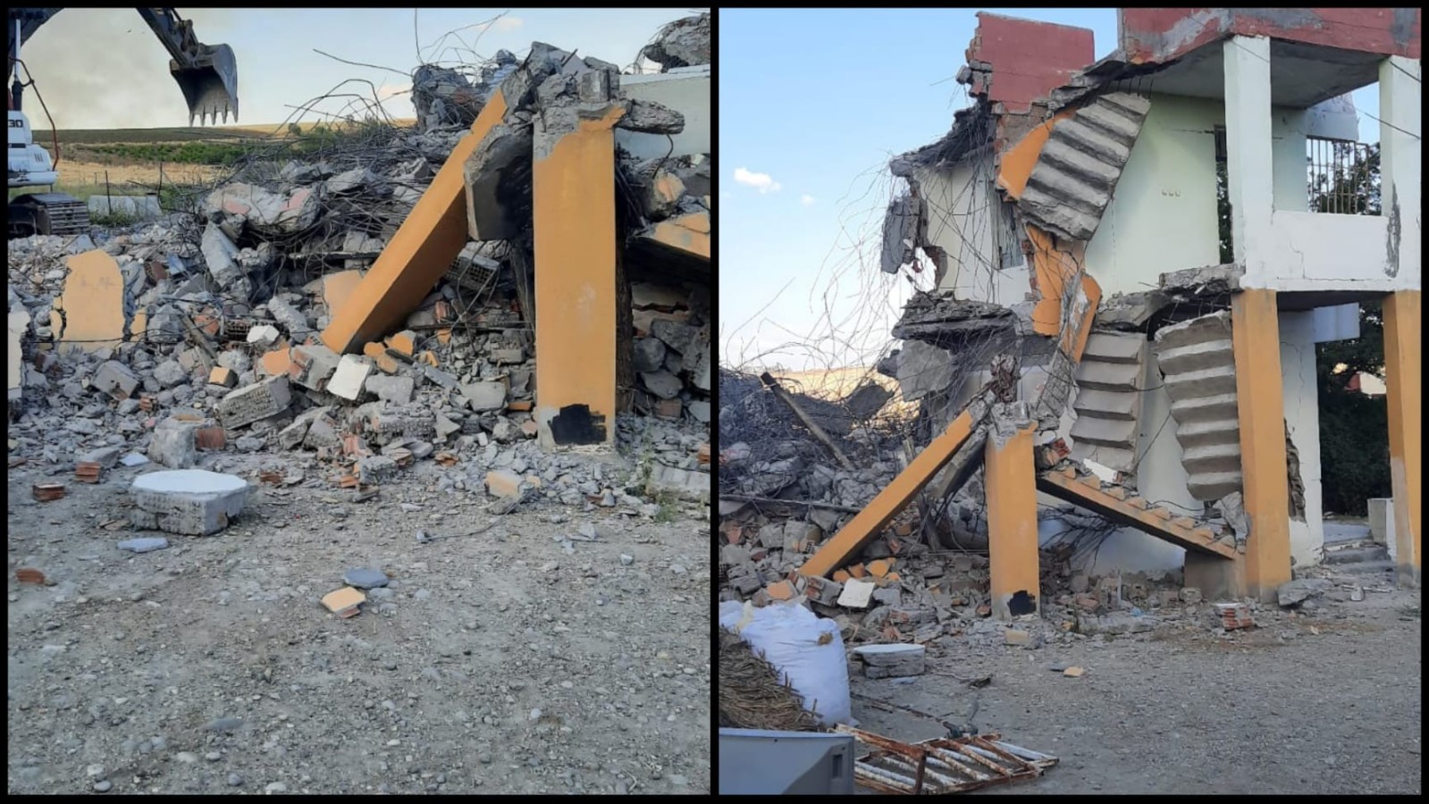 Siverek’te ağır hasarlı binaların yıkımı devam ediyor;