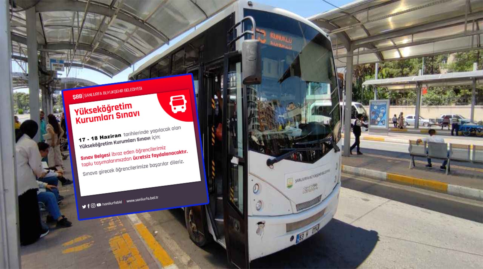 Urfa'da üniversite sınavına girecek adaylara toplu taşıma ücretsiz