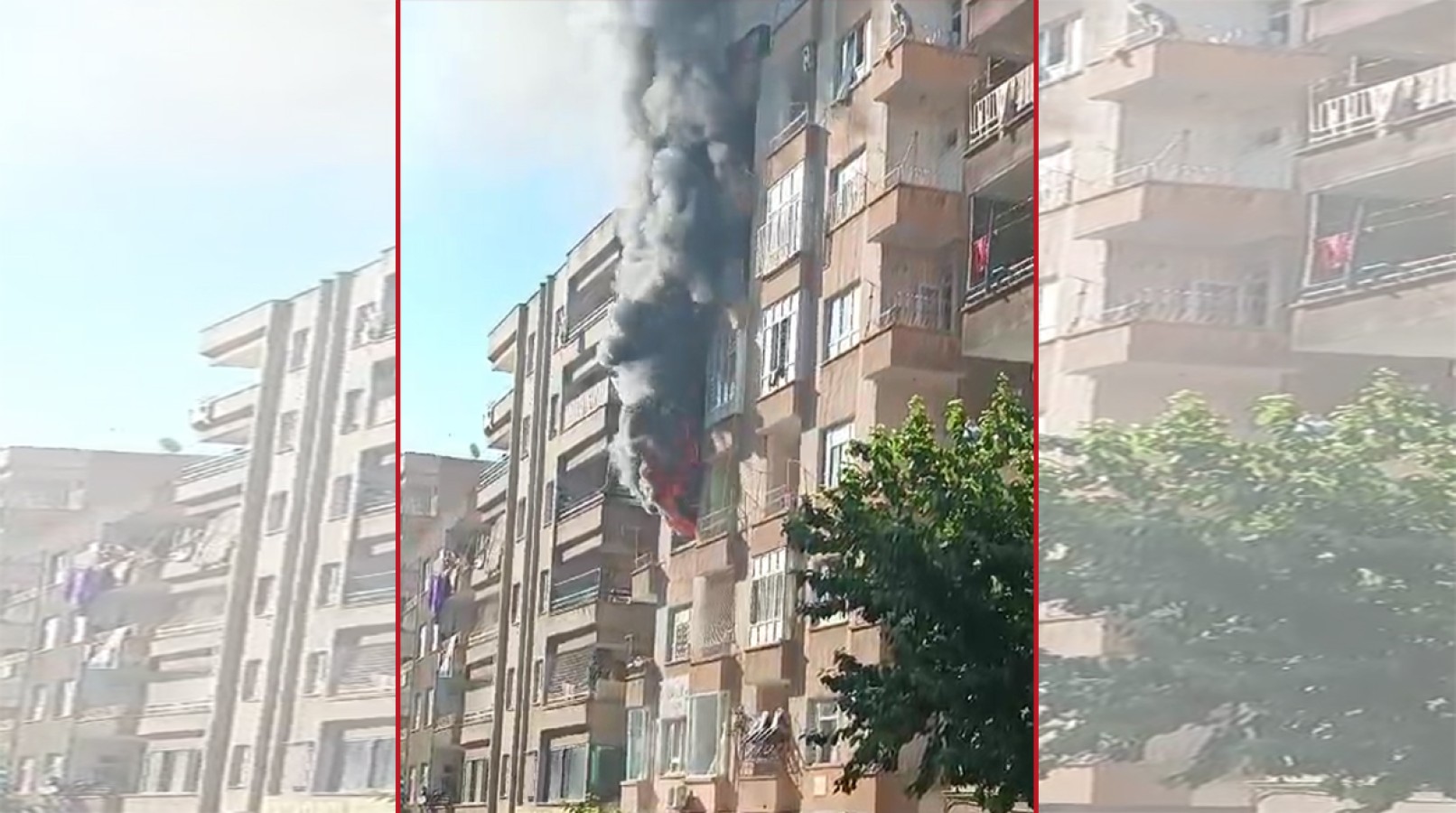 Urfa'da 6 katlı binadaki yangın paniğe neden oldu;